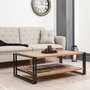 Hanah Home Cosmo Rectus Mesa de Centro Industrial 110x70x40 cm Tablero Melamina Pino Atlántico y Negro